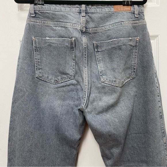 Zara High Waisted Straight Leg Jeans Grey Wash - Picture 5 of 5